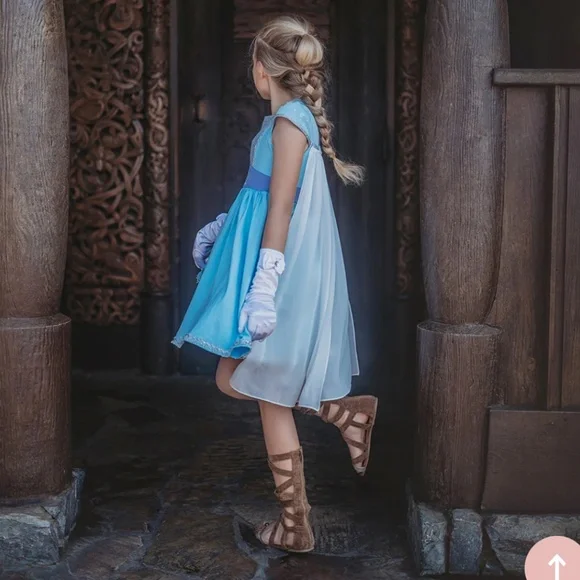 Only Little Once Elsa Dress and Cape Sz 8 - Picture 2 of 16